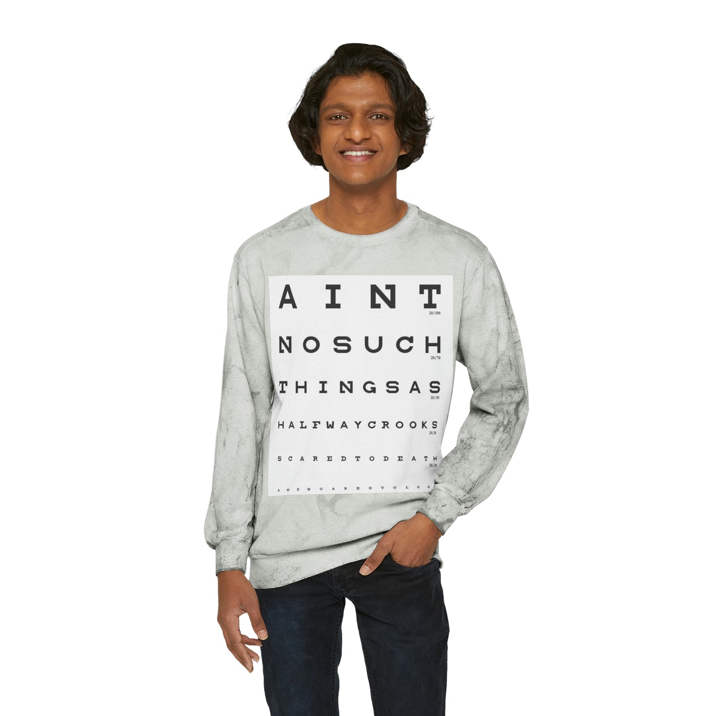 "No Halfway" Unisex Color Blast Crewneck Sweatshirt