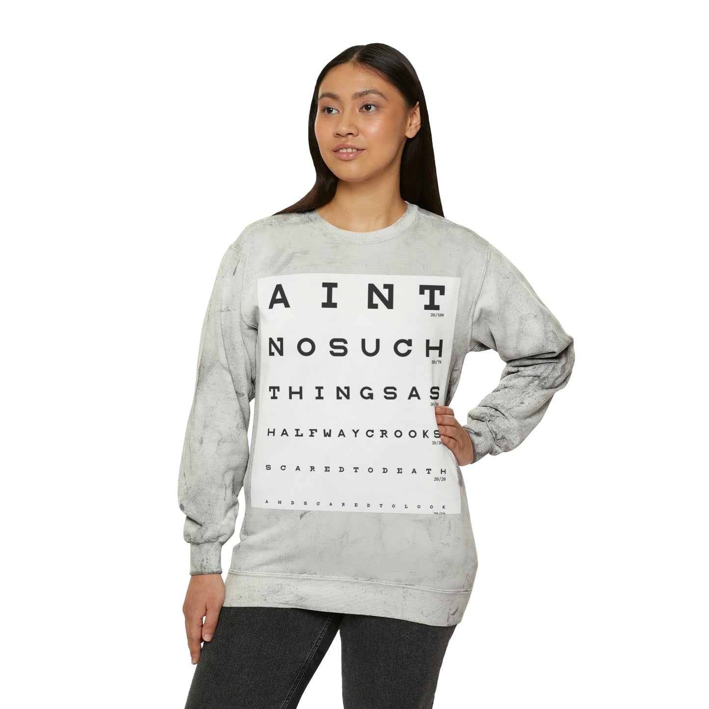 "No Halfway" Unisex Color Blast Crewneck Sweatshirt