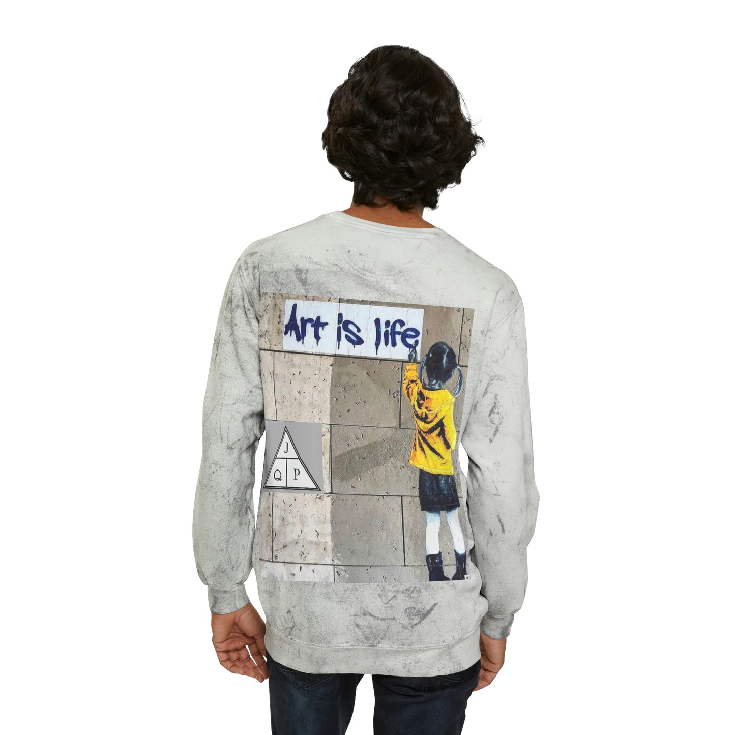 "No Halfway" Unisex Color Blast Crewneck Sweatshirt