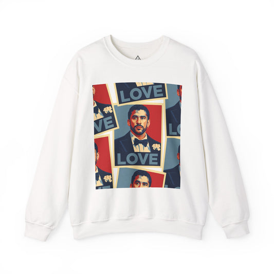 JQPs' Love Pop-Art Portrait Sweatshirt — "LOVE" Graphic Crewneck