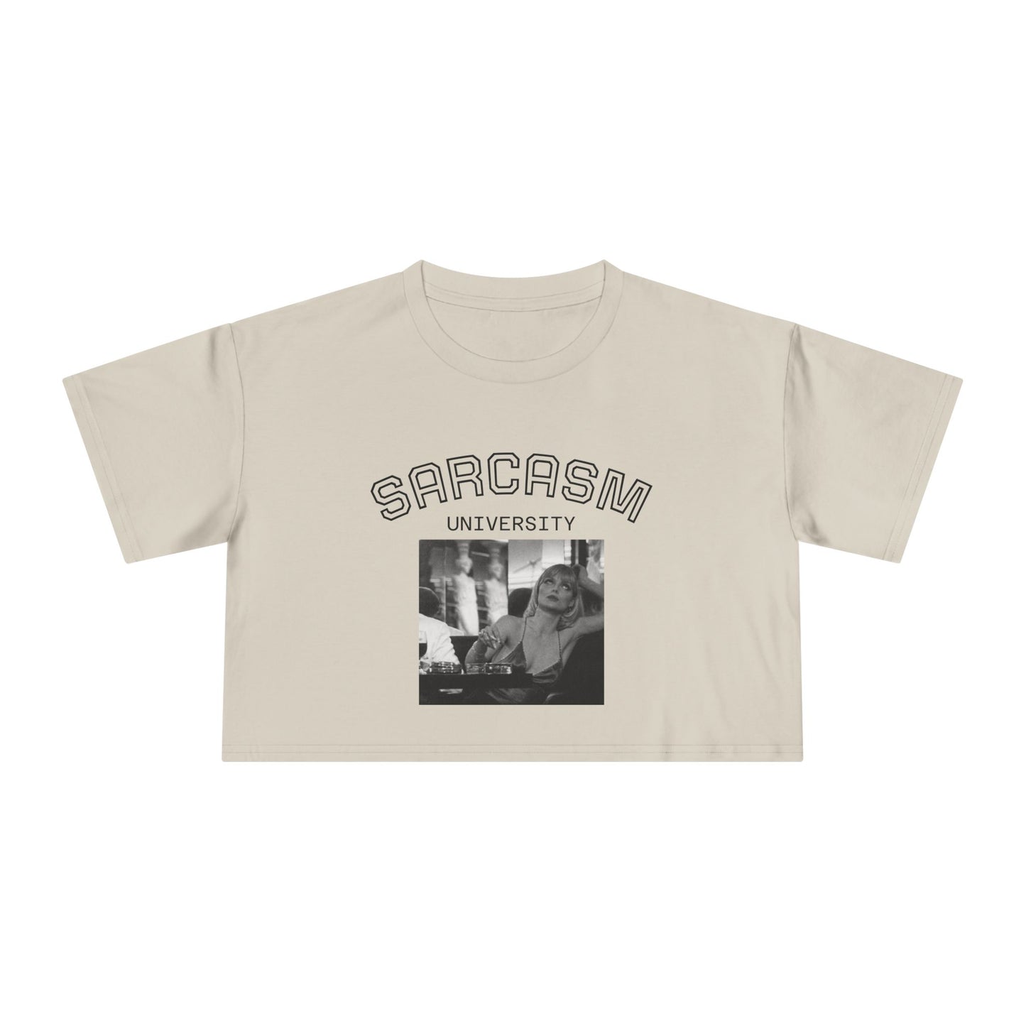 JQPs' Sarcasm University Crop Tee — Vintage Meme Graphic Women's Crop Top