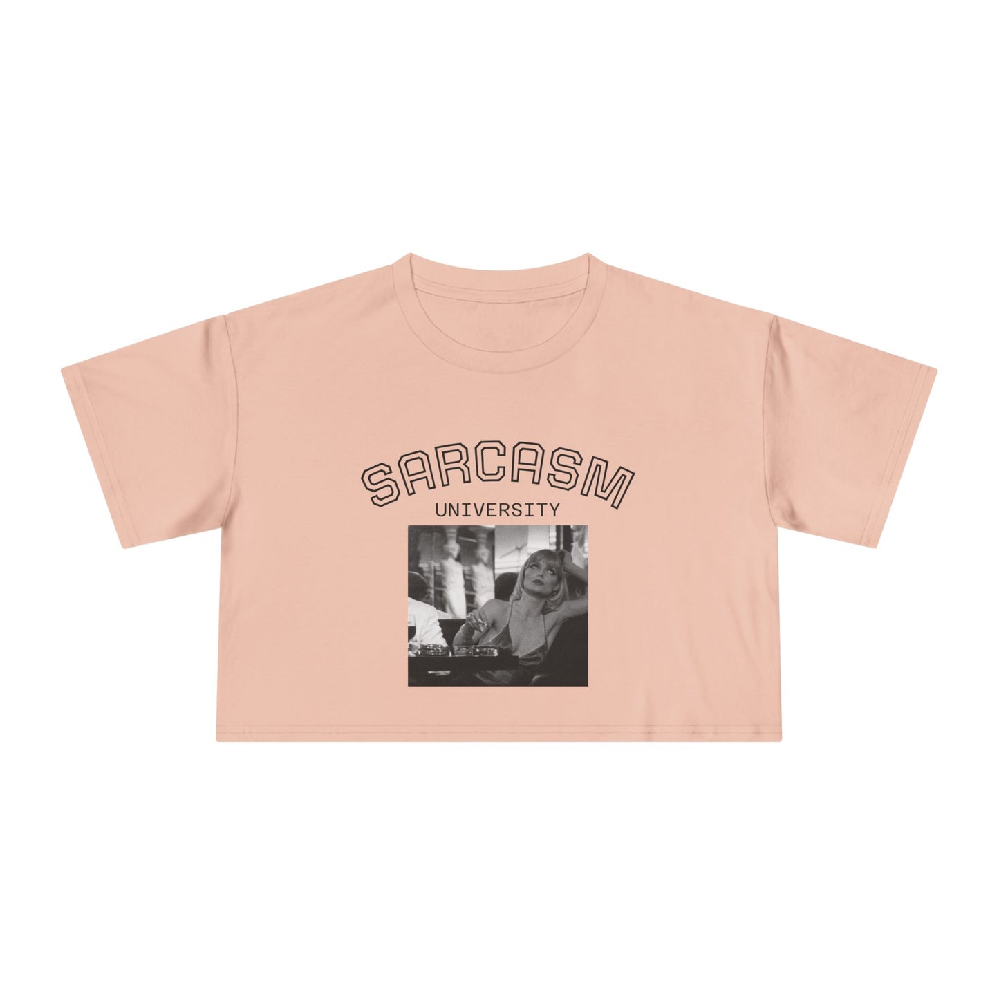 JQPs' Sarcasm University Crop Tee — Vintage Meme Graphic Women's Crop Top