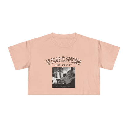 JQPs' Sarcasm University Crop Tee — Vintage Meme Graphic Women's Crop Top