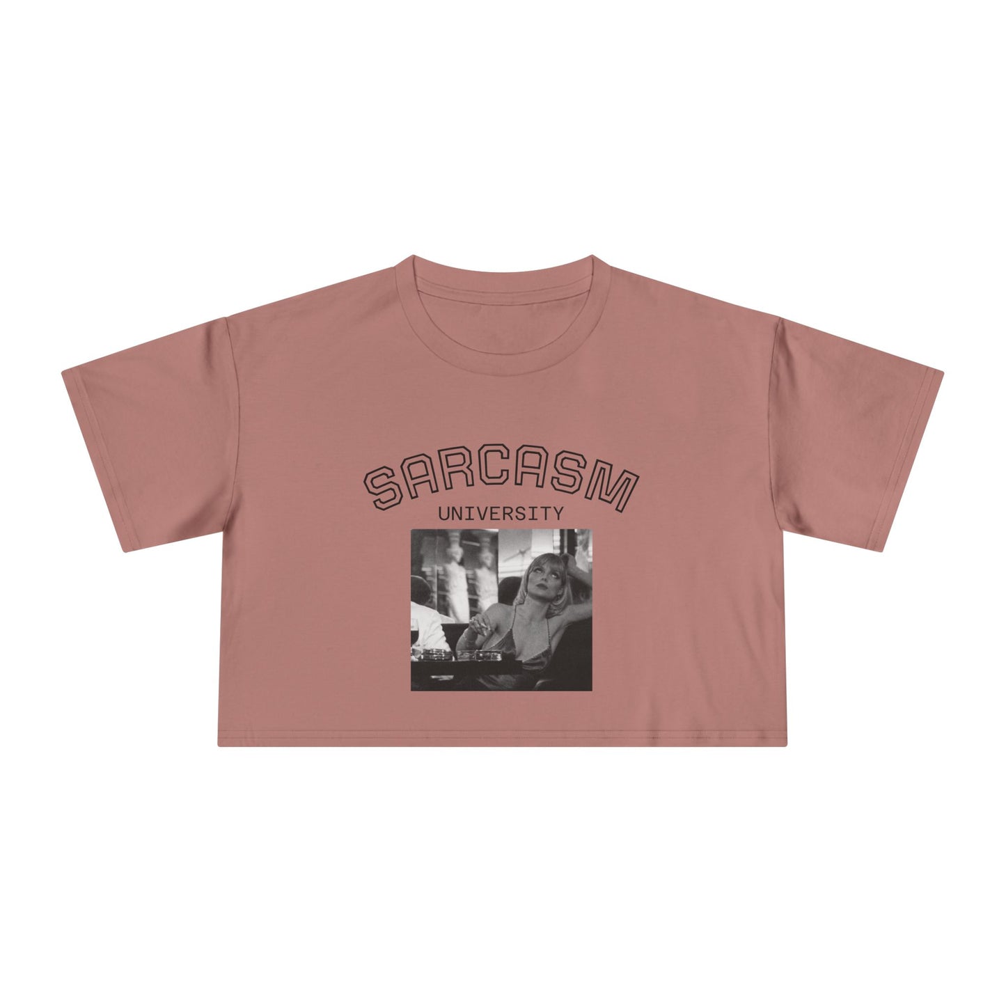 JQPs' Sarcasm University Crop Tee — Vintage Meme Graphic Women's Crop Top