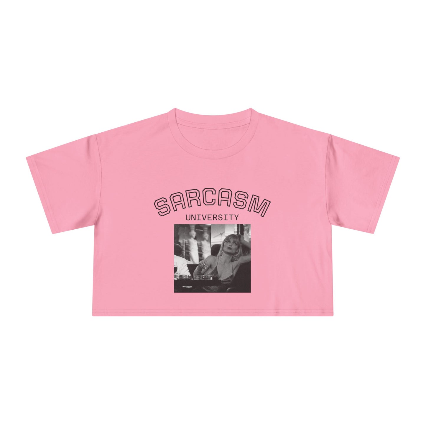 JQPs' Sarcasm University Crop Tee — Vintage Meme Graphic Women's Crop Top