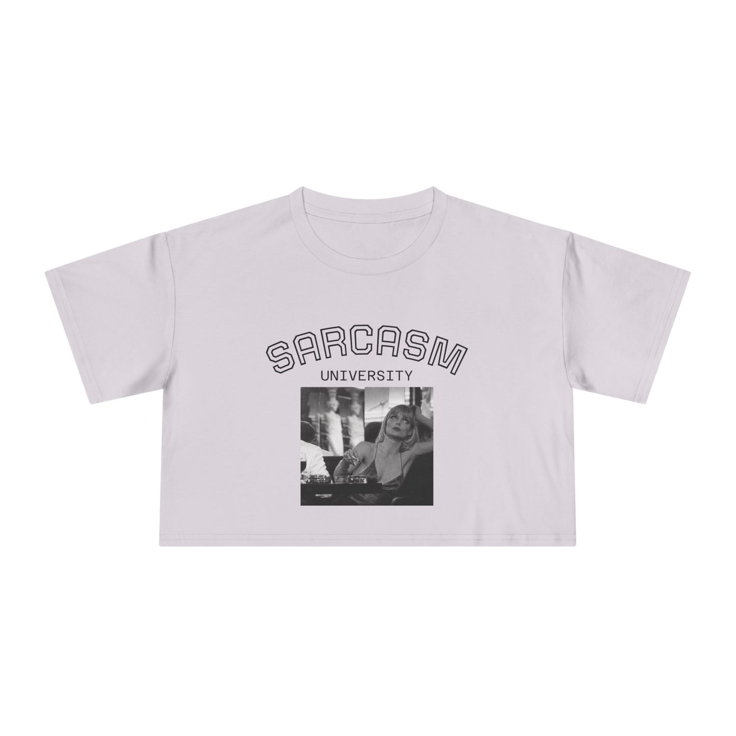 JQPs' Sarcasm University Crop Tee — Vintage Meme Graphic Women's Crop Top