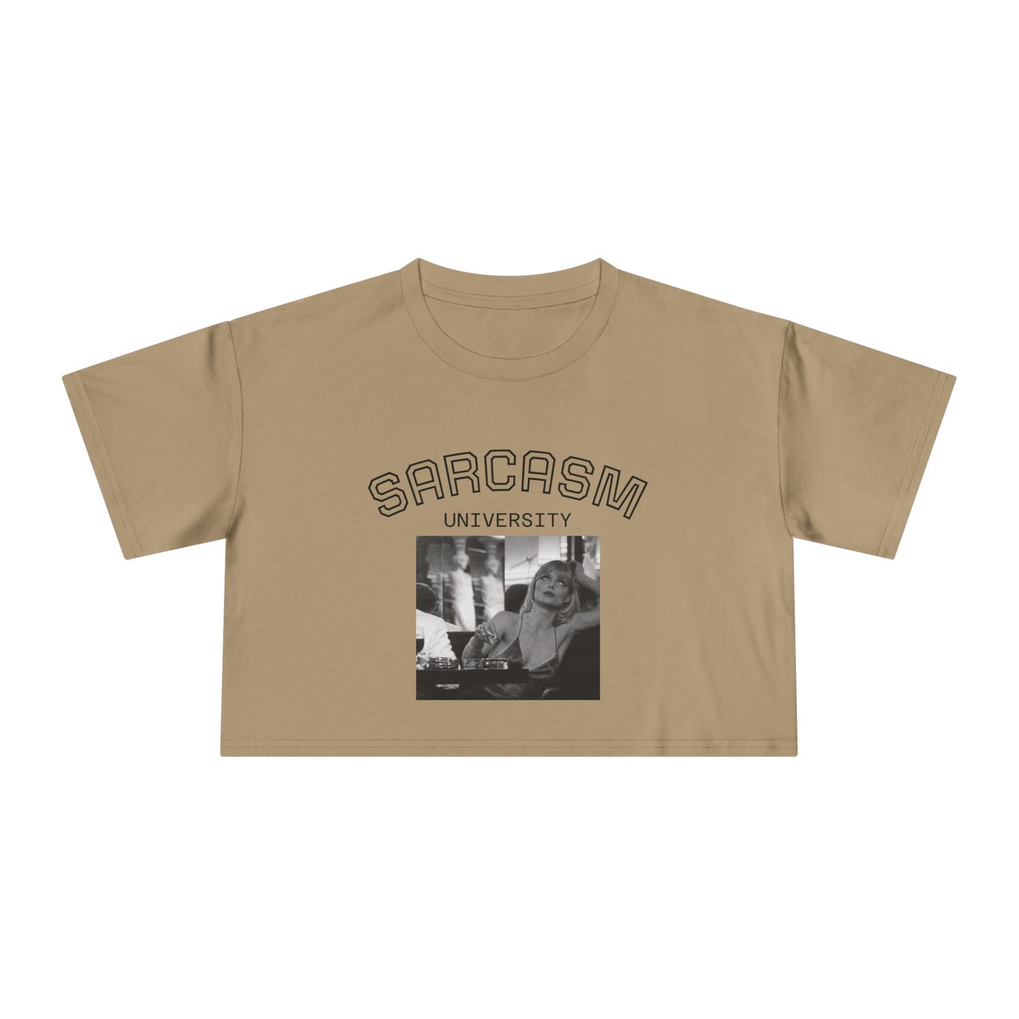 JQPs' Sarcasm University Crop Tee — Vintage Meme Graphic Women's Crop Top