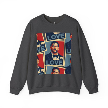 JQPs' Love Pop-Art Portrait Sweatshirt — "LOVE" Graphic Crewneck